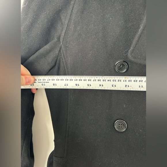 Burberry Black Trench Coat Wool Cashmere Size 10 - Picture 3 of 16